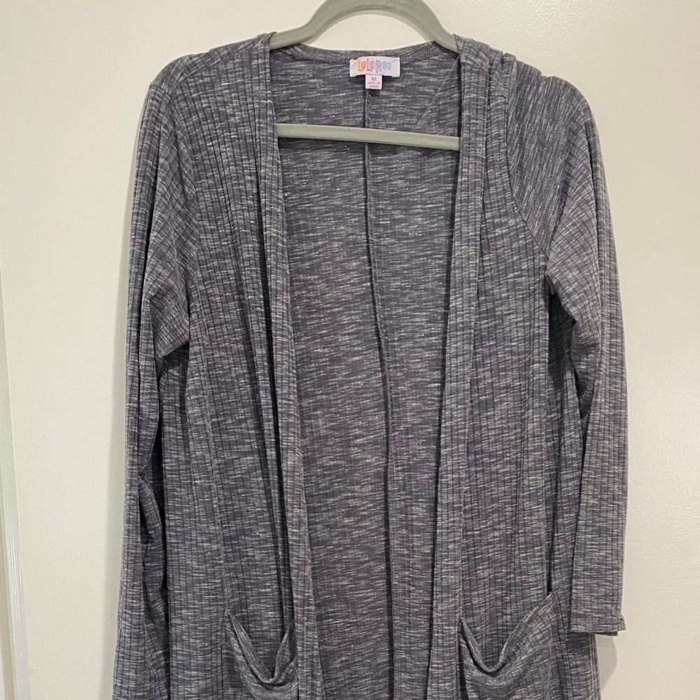 LuLaRoe Ribbed Heathered Gray Cardigan
